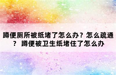 蹲便厕所被纸堵了怎么办？怎么疏通？ 蹲便被卫生纸堵住了怎么办